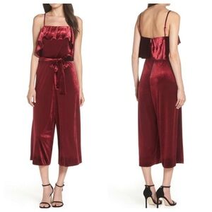 New! Avec Les Filles Cropped Velvet Jumpsuit 20828